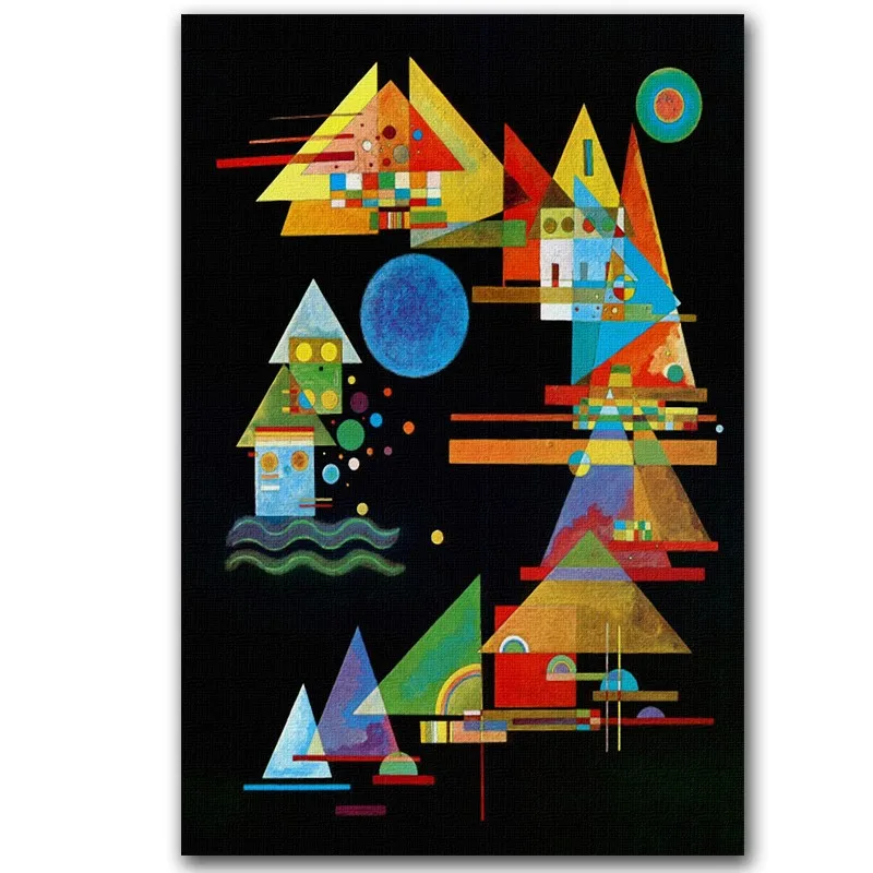 Im Blau c1925 Giclee постер Василий Кандинский картина Настенная маслом Ручная роспись на