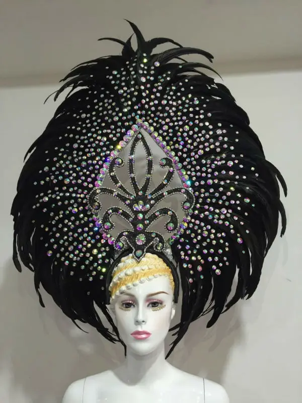 Бразильский Рио Испанский Куба Сантьяго Гавана Венеция Карнавал Дионисия Плывущая Маска Платье Маскарадный костюм Самба Перо Головной убор.