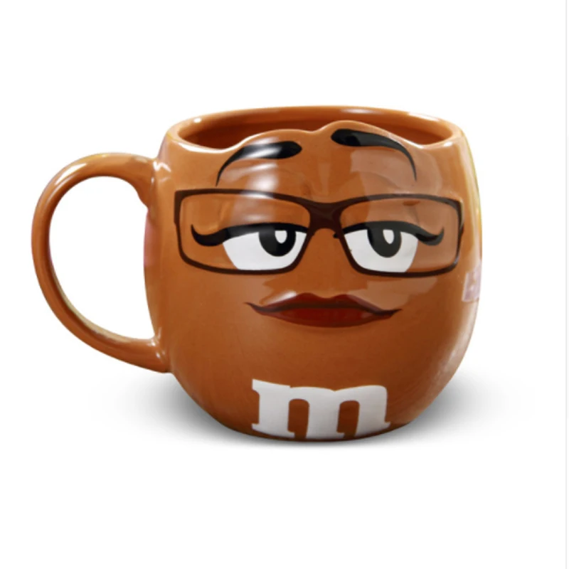 Бутылки для воды и чайник глазурь Кофе Молоко Вода чай милый M& M's мм бобы кафе овсянка бутылки для воды и чайники посуда для напитков - Цвет: brown 2