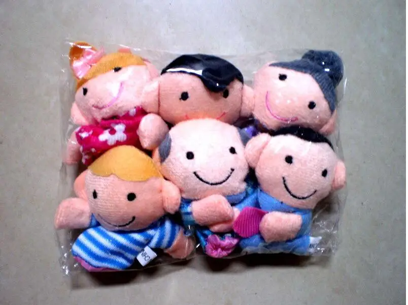 6pcs/bag Finger Plush Puppet Happy Family Story Telling Dolls Support Children Baby Educational Toys Wholesale | Игрушки и хобби