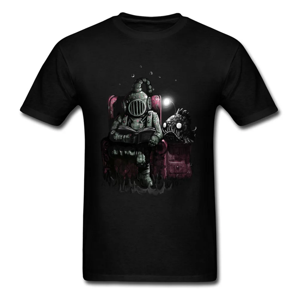 Чтение Diver футболки Для мужчин футболка модные топы из хлопка футболки Geek Футболка Slim Fit молодежи уникальный летняя одежда - Цвет: Черный