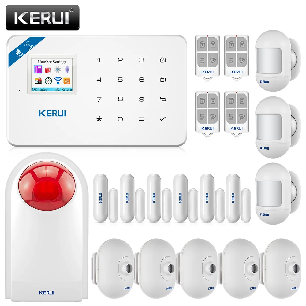 KERUI W18 1 7 дюймовый TFT цветной экран 433 МГц беспроводная WiFi GSM сигнализация домашняя