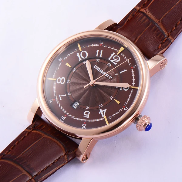 Мужские механические часы Debert кофейный циферблат нержавеющая сталь 43 мм 1831 |