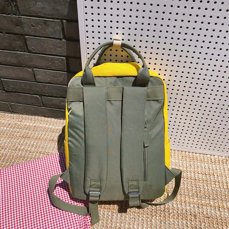Women Hot Canvas Backpacks Candy Color Waterproof School Bags for Teenagers Girls Laptop Backpacks Patchwork Backpack New