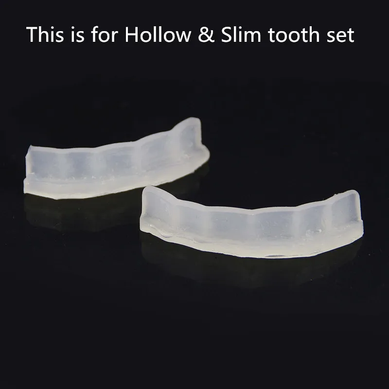 hollow slim set JINAO 2 шт грили формовочные крепежные планки многоразовые силиконовые верхние и нижние фитинги формы для хип-хоп ЗУБЫ Grillz - Окраска металла: hollow slim set