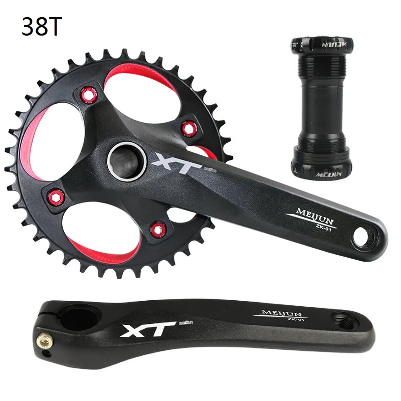 

38T Bicycle Crank Set 104 BCD Hollow Tooth Plate Crank Arm Sprocket Chain Wheel Mountain Bike Crankset With BB Bicycle Parts