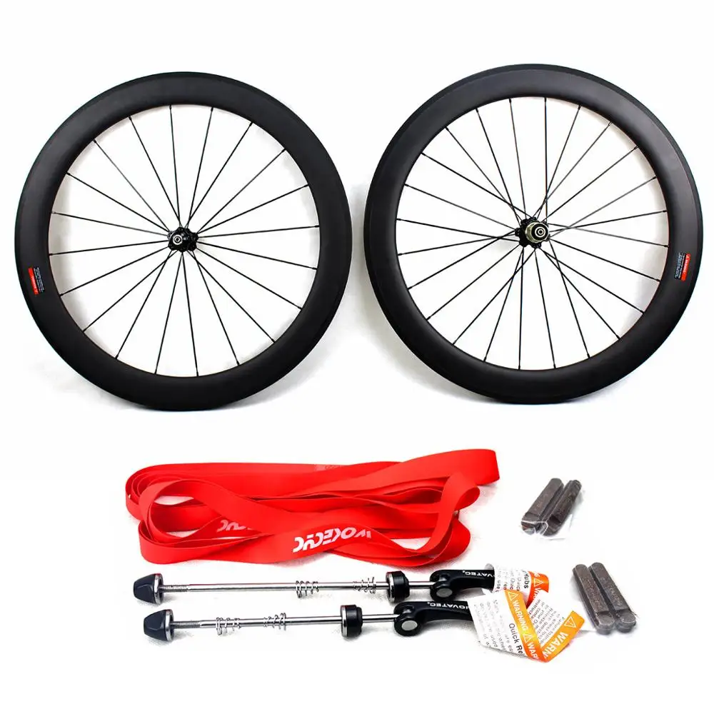 Carbon Road bike wheels depth 60mm 700C clincher chinese fiber bicycle wheelset rim width 25mm Novatec hub | Спорт и развлечения
