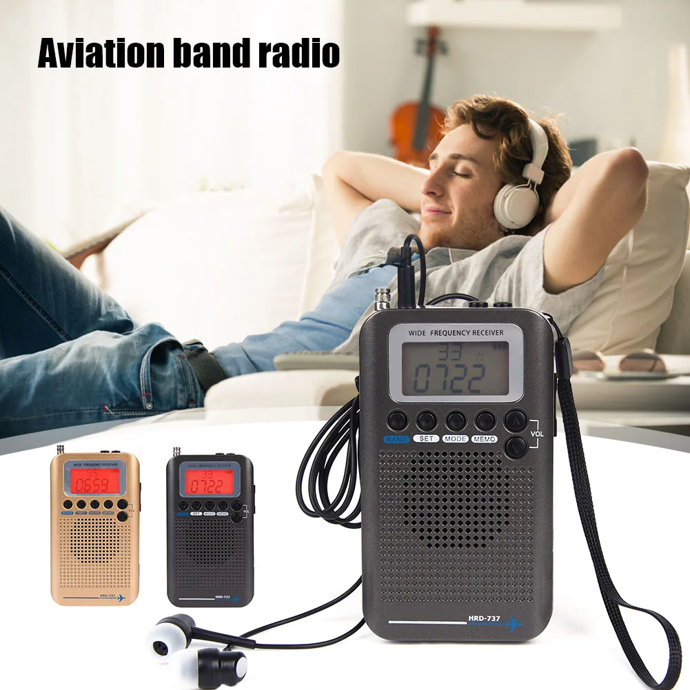 Многофункциональное полнодиапазонное радио FM/AM/SW/Air/VHF приема портативное