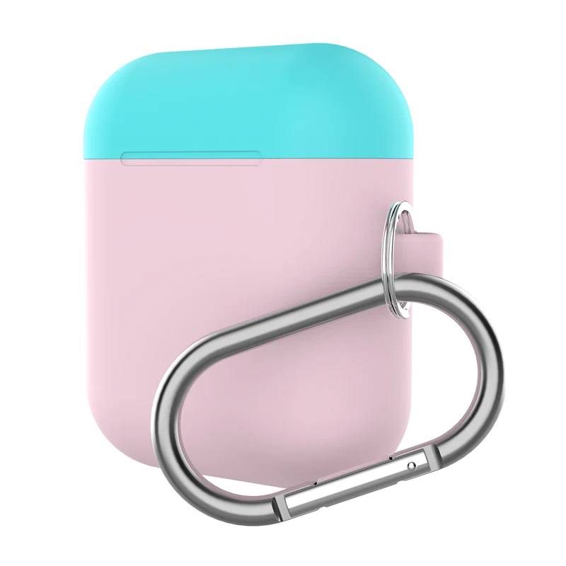 Силиконовый чехол для Airpods чехол противоударный чехол для Airpods зарядная коробка мм 2 мм Ультратонкий чехол для Air Pods Splite чехол с крючком - Цвет: 2