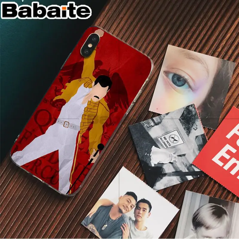 Freddie Mercury Queen band роскошный качественный чехол для телефона iPhone 8 7 6 6S Plus X XS max 10 5 5S SE XR