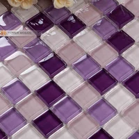- purple color crystal glass mosaic, glass tiles for kitchen backsplash, bathroom wall tile and floor tiles in mosaic