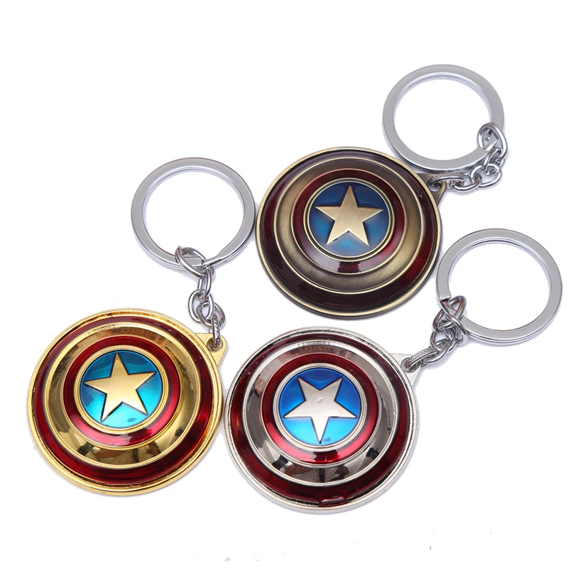 

New Shield Keychain Shield American Hero Rotating Metal Shield Keychain Adult Child Gift