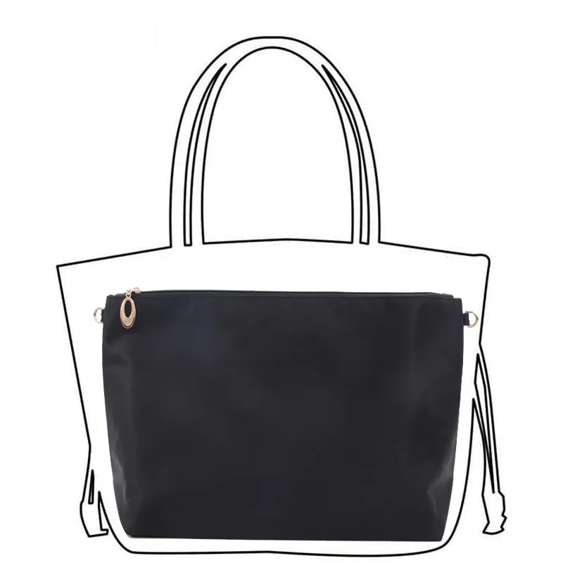 Сумка Органайзер нейлоновая черная с карманами на молнии|bag insert organizer|bag insertorganizador