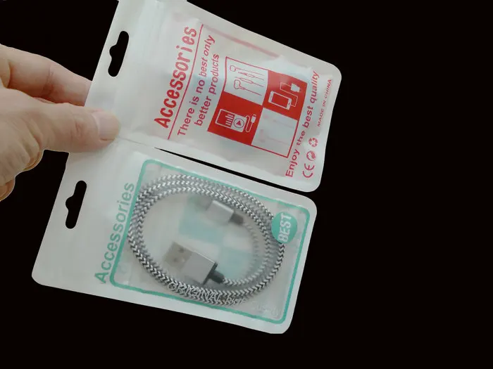 Пластиковая сумка для упаковки iphone 6s plus 200 шт./лот 8x14 см USB кабель передачи данных |