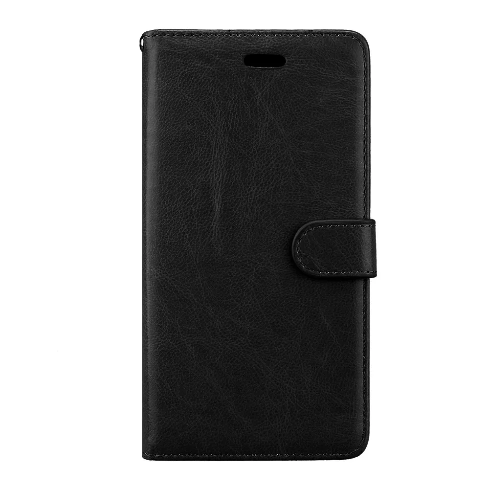 Кожаный чехол-книжка для Asus ZenFone 3 Max ZC520TL X008D, винтажный Чехол-кошелек, чехол-подставка из ПУ+ ТПУ, держатель для карт, сумки для Asus 3 Max - Цвет: Black