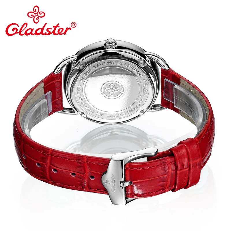Женские наручные часы Gladster японские кожаные MIYOTA 1L45 с сапфировым кристаллом и