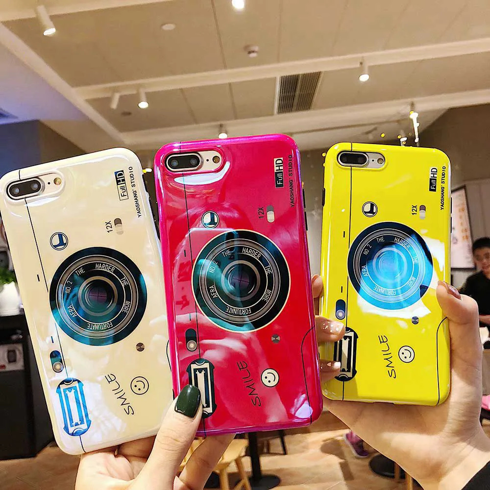 CASEIER чехол для телефона iPhone 7 6 PLUS X XS MAX XR IMD камера цветной мягкий 6S 8 Plus Чехлы Fundas |