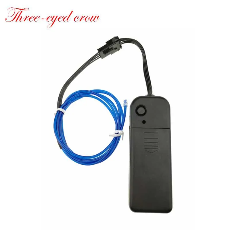 2AABattery Pack 1 м/2 м/3 м/5 м чеканка EL Wire 3 в чехол для аккумулятора автомобиля 12 В питание гибкая светодиодная лента лампа светильник для автомобиля полоса трубка для вечеринки одежда для свадьбы - Испускаемый цвет: 2AABattery Pack