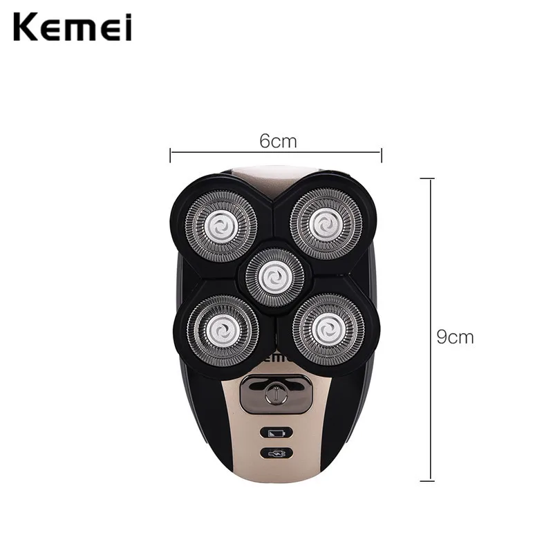 Kemei 5 в 1 перезаряжаемая электробритва для мужчин 5D плавающие головки моющиеся