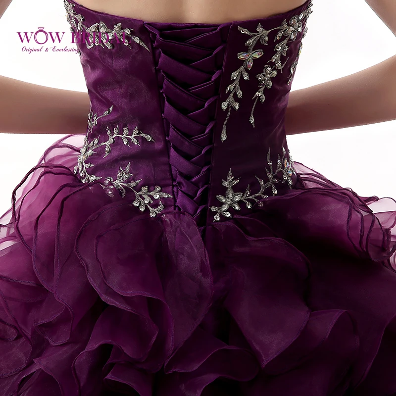 Wowbridal элегантное фиолетовое платье Кинсеаньера 2021 милое вечернее без бретелек с
