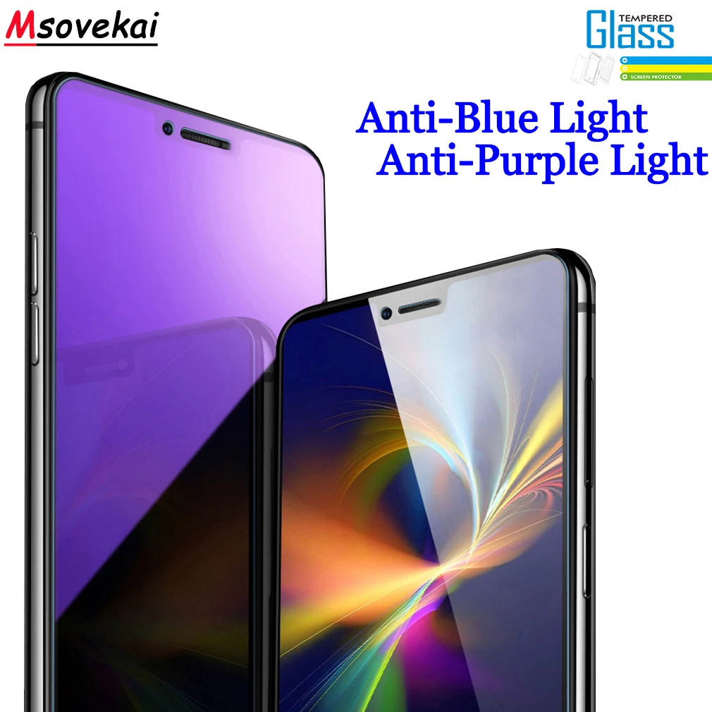 Анти-синий фиолетовый светильник из закаленного стекла для OPPO F9 R17 R15 Pro A3s Realme 2 C1 K1