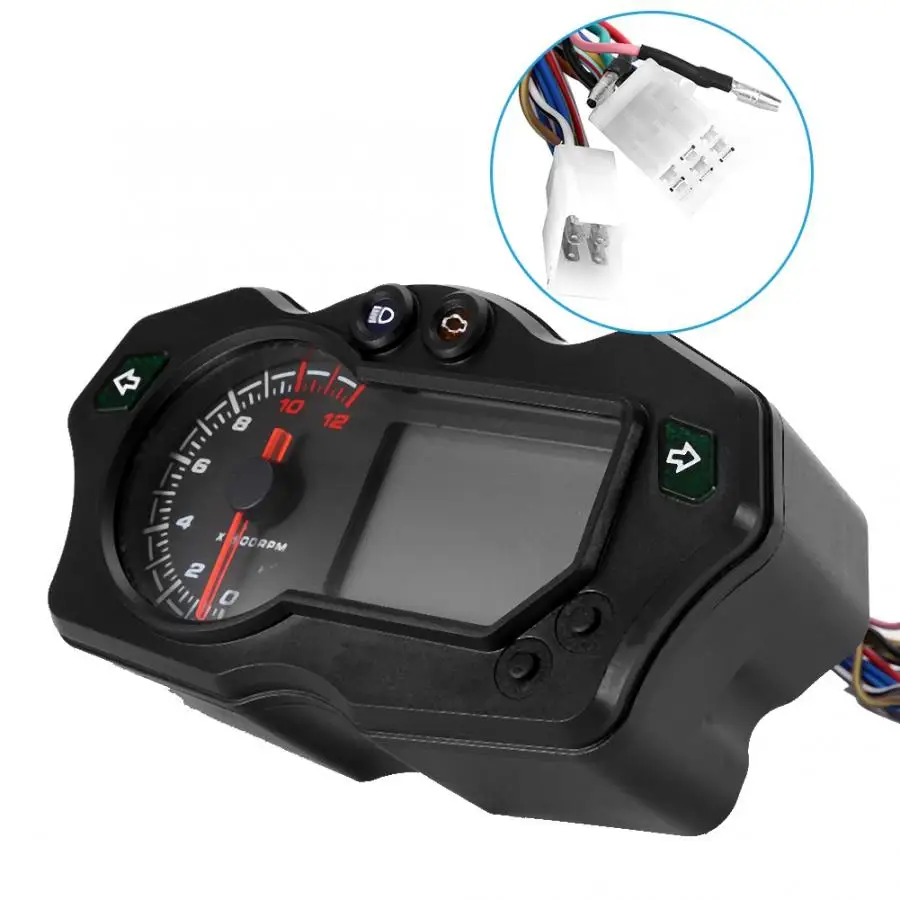 Мотоцикл lcd цифровой дисплей Спидометр Одометр электронный Регулируемый Тахометр универсальный