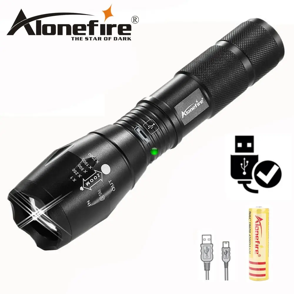 Фонарик AloneFire светодиодный 5000 люмен cree xml T6 usb Перезаряжаемый тактический