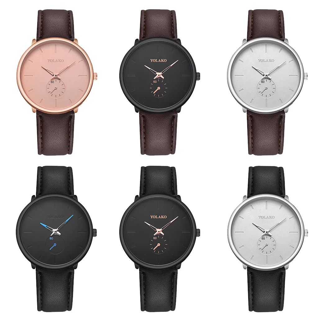 

YOLAKO Watch Men Leather Fashion Casual Watch Top Brand Luxury Quartz Watch Men Sport Watch Relogio Masculino 2019 reloj hombre