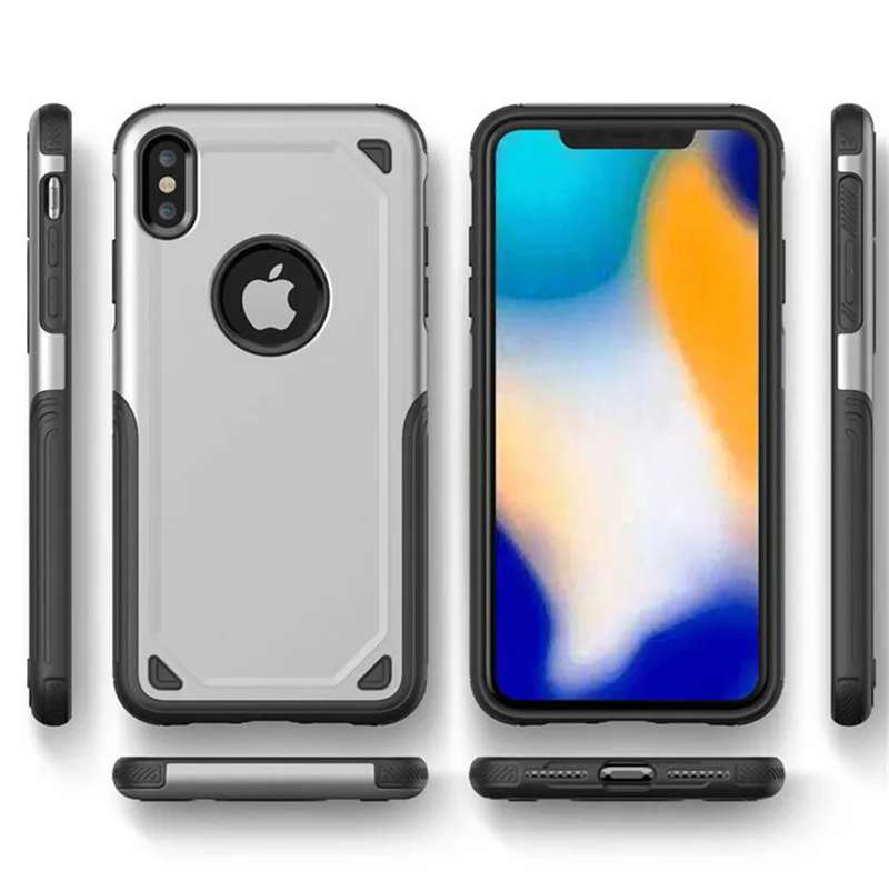 Армированный Прочный чехол для iPhone 11 Pro x xs max xr PC + силиконовый 6 6S 7plus 8plus военный