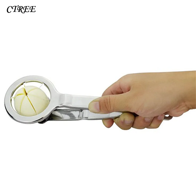 

CTREE 1Pcs Egg Cutter Stainless Steel Eggs Slicer Section Egg Billet Skin 6 Aliquots Cutter Multifunction New Kitchen Tools C506