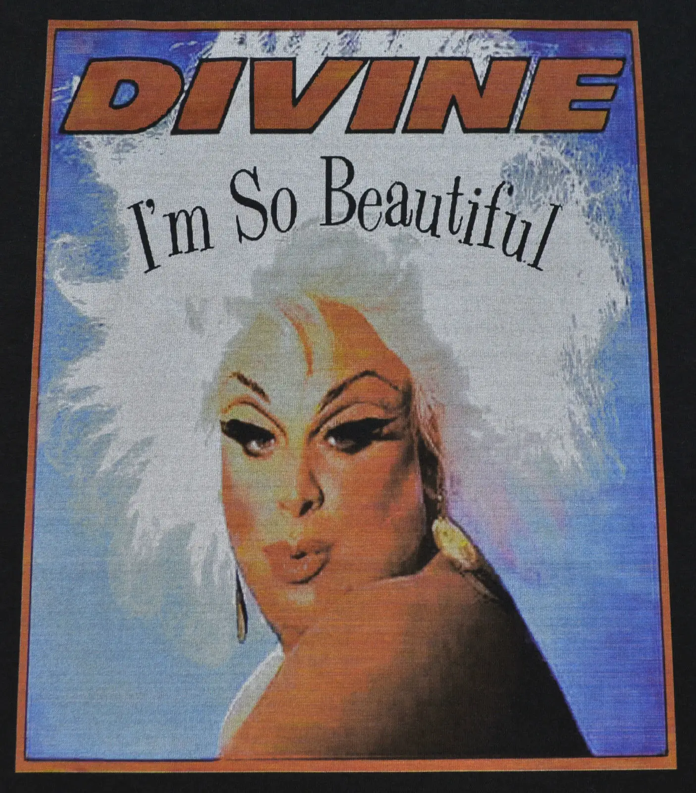 Мужская черная футболка DIVINE DRAG I'M SO BEAUTIFUL PRINT JOHN WALTERS CULT S 5XL|Мужские футболки| |
