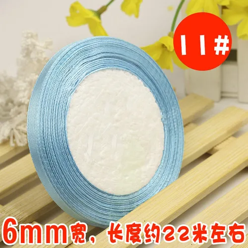6 мм атласные ленты DIY ремесла поставки Ткань Свадьба День рождения подарок на Рождество, Хэллоуин коробка упаковка коробки конфет - Цвет: 11