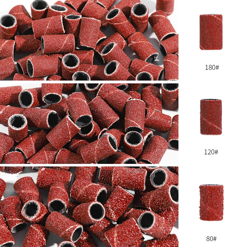 75-210 Pcs/Box Grit Sandpaper Circle Nails Drill Bits Polishing Clean Grinding Rotary Pedicure Manicure Sanding Accessory Tools images - 6