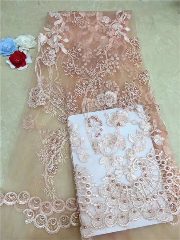 Африканская кружевная ткань с объемным цветком высокое качество белый