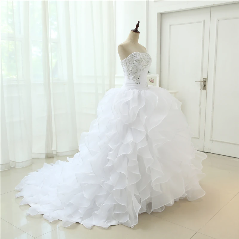 Модная линия Vestidos De Noiva Аппликация с халат, украшенный бисером De Mariage свадебное платье с оборками свадебные платья Casamento YN3300