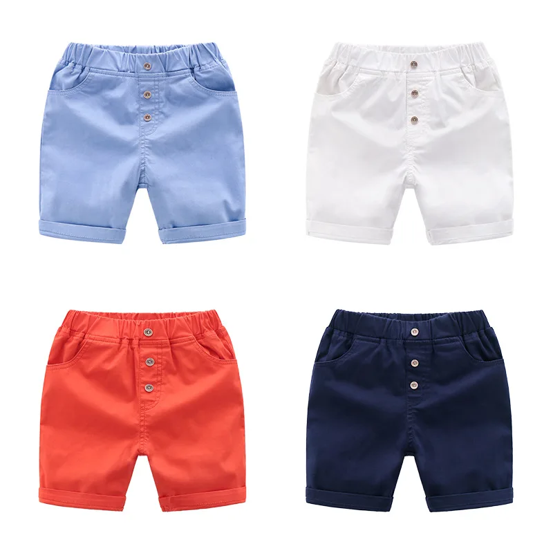 Children Shorts For Boys Summer Cotton Girls Beach Pants Casual Solid Color Kids Baby Boy Clothing 3-8 Years | Мать и ребенок