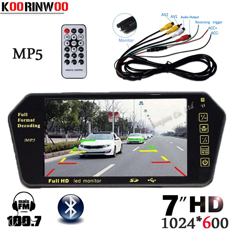 Мультимедийный автомобильный монитор Koorinwoo 7 дюймов для автомагнитолы TFT TF USB