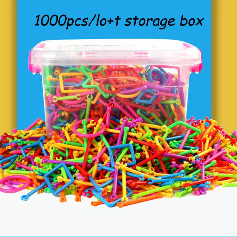 1000pcs-lot 500 шт./лот, сборные строительные блоки, волшебная палочка, смарт-палочка, Магнитный конструктор, строительное образование, для мальчиков и девочек, детская игрушка, подарок - Цвет: 1000pcs-lot