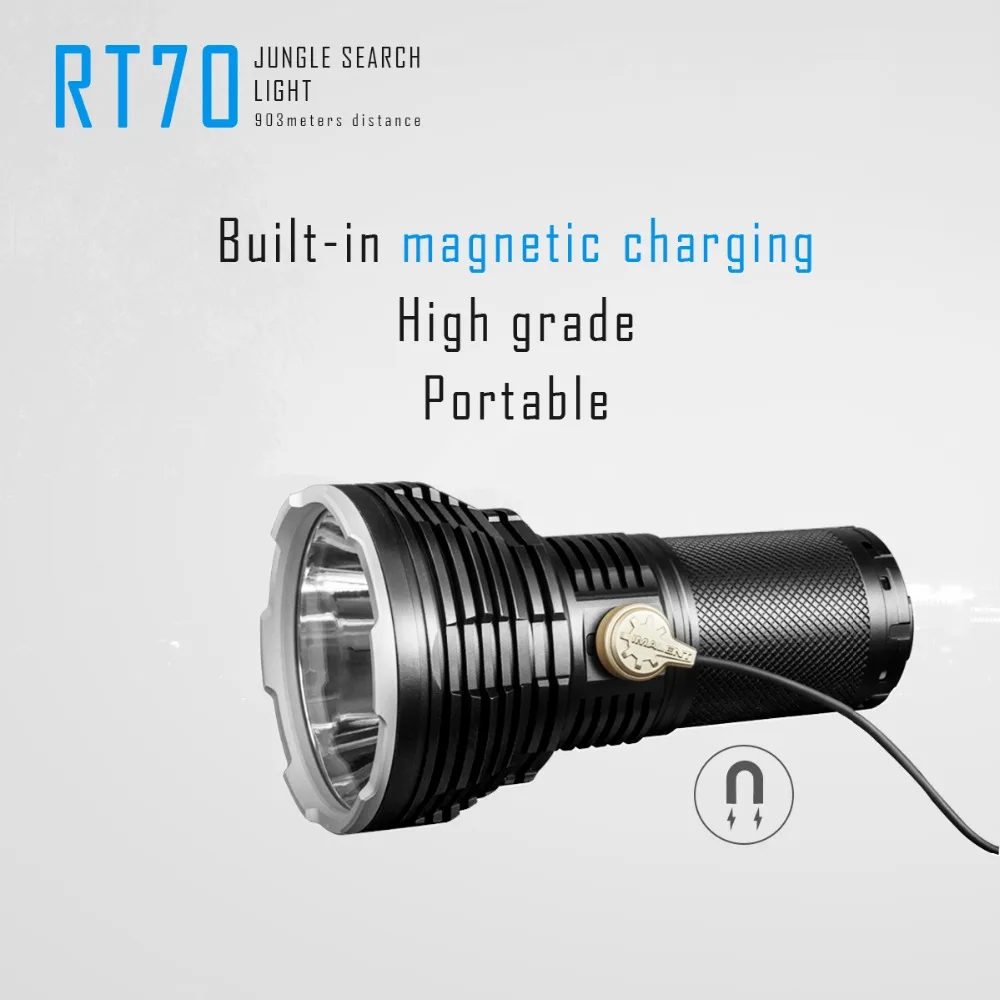 IMALENT RT70 USB Магнитный зарядный фонарик CREE XHP70.2 LED max 5500 люмен дальность луча 903 метра 7