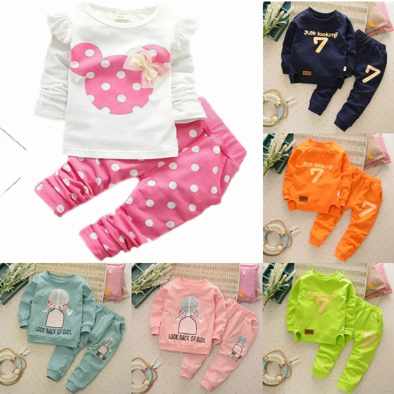 Одежда для маленьких девочек Новые осенне зимние костюмы с длинными рукавами