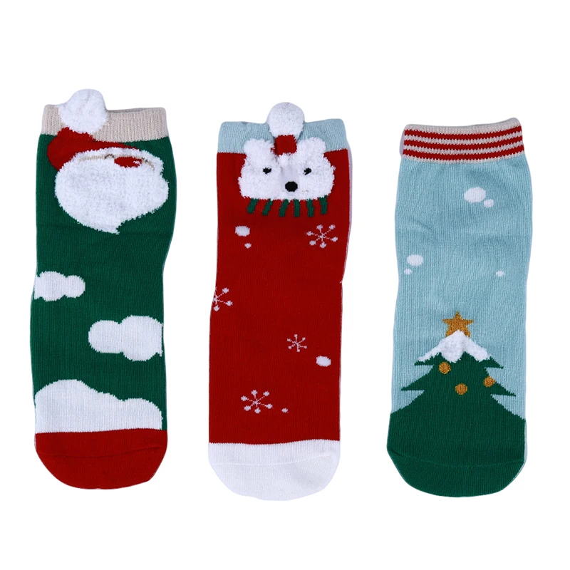 3Pair/pack Children Cotton Blends Christmas Sock Baby Cute Cartoon Multicolor Socks Child Clothing Accesories | Мать и ребенок