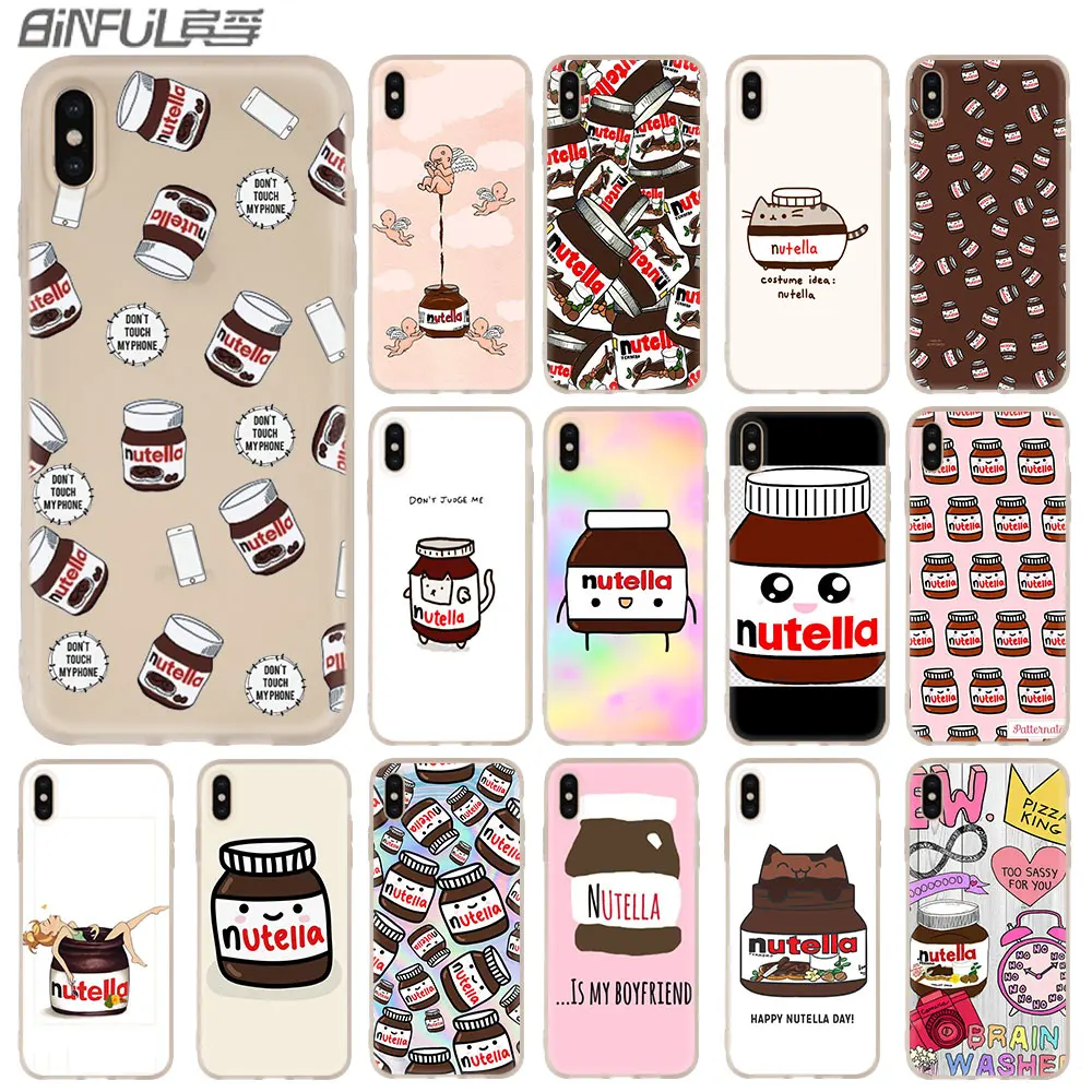 Мягкий чехол с шоколадной едой Tumblr Nutella для iPhone 12 11 Pro X XS Max XR 8 7 6 Plus 5s SE 2020 S 1 Mini