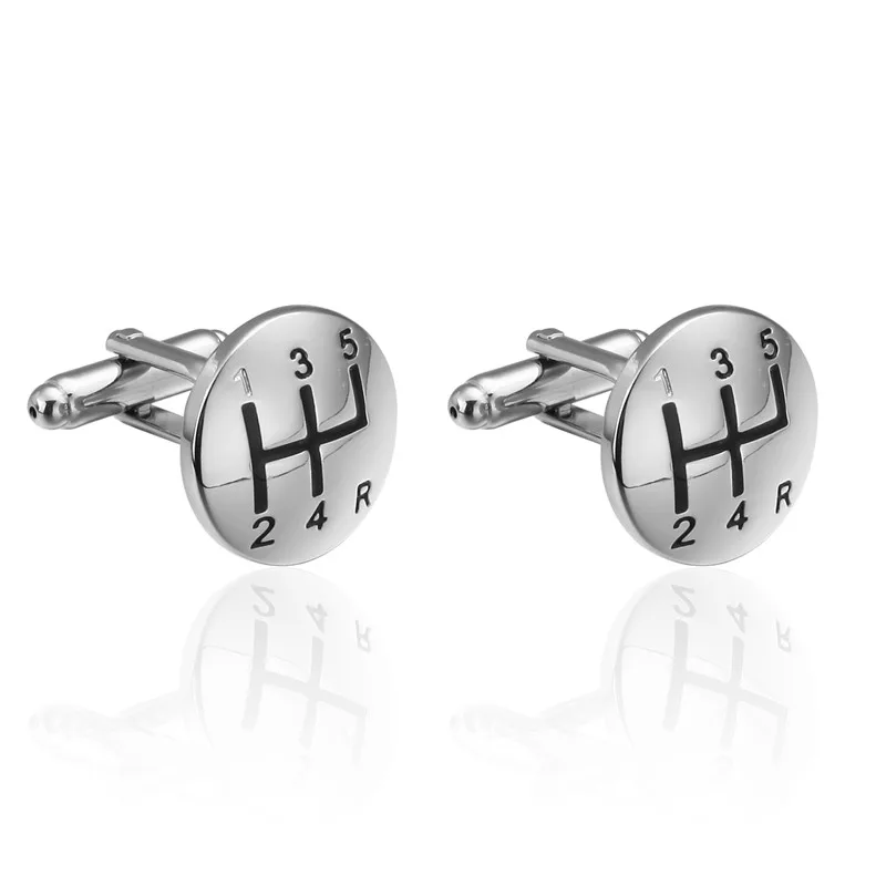 

French Cufflinks for Mens Jewelry Luxury Silvery gear round Brand Cuff Links bouton de manchette gemelos para camisas