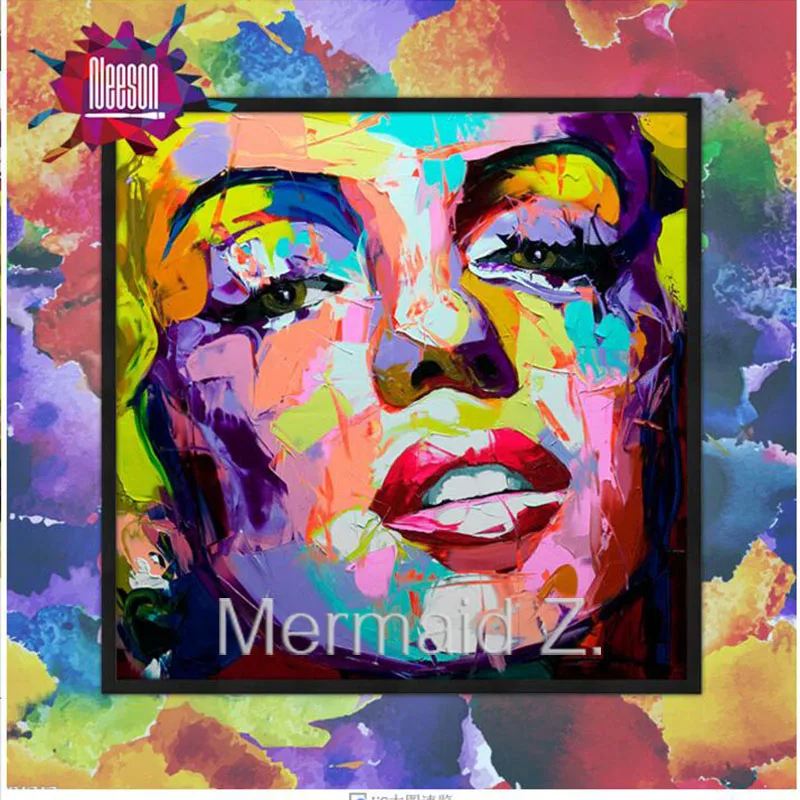 

Hand Painted Marilyn Monroe Popular Art Palette Knife Painting Portrait Face Abstract Oil Painting Impasto Figure On Canvas