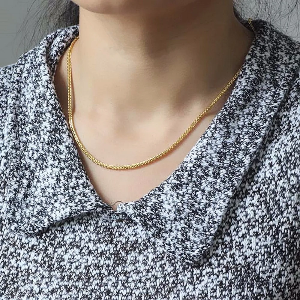 2 5 мм зубчатое ожерелье с цепочкой|chain necklace|necklace necklaceyellow gold |