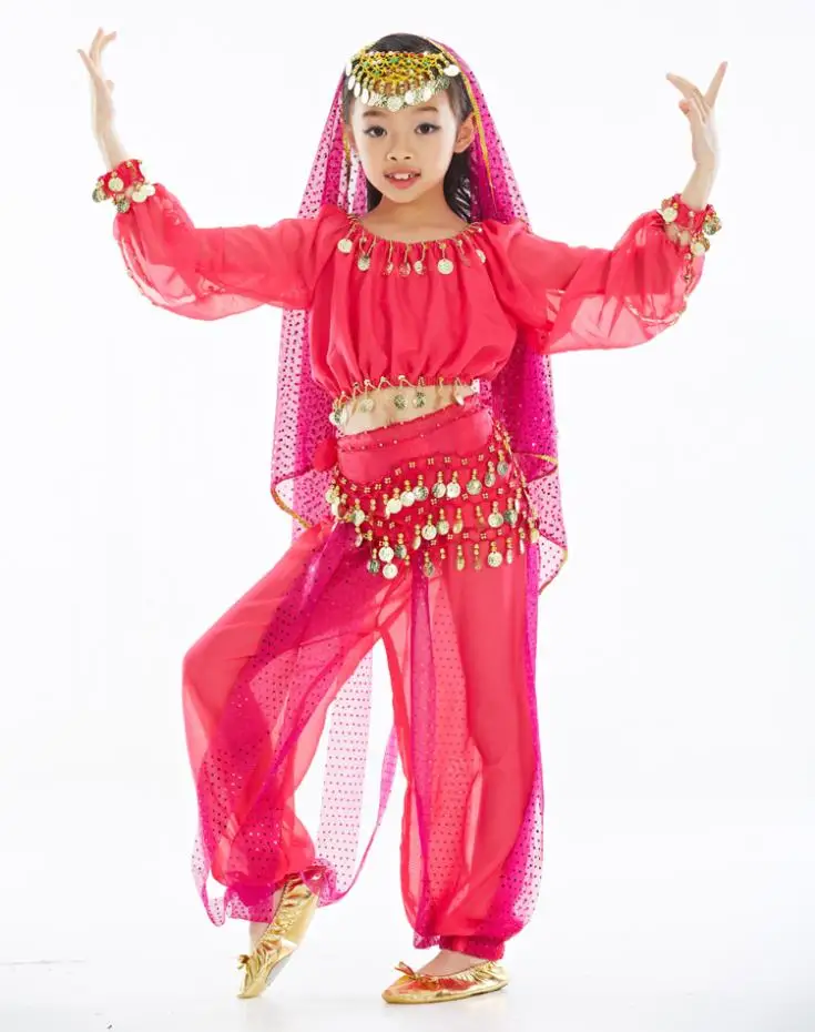 12 компл./лот девушки танец живота костюм ( топ + фонарь брюки монеты пояс