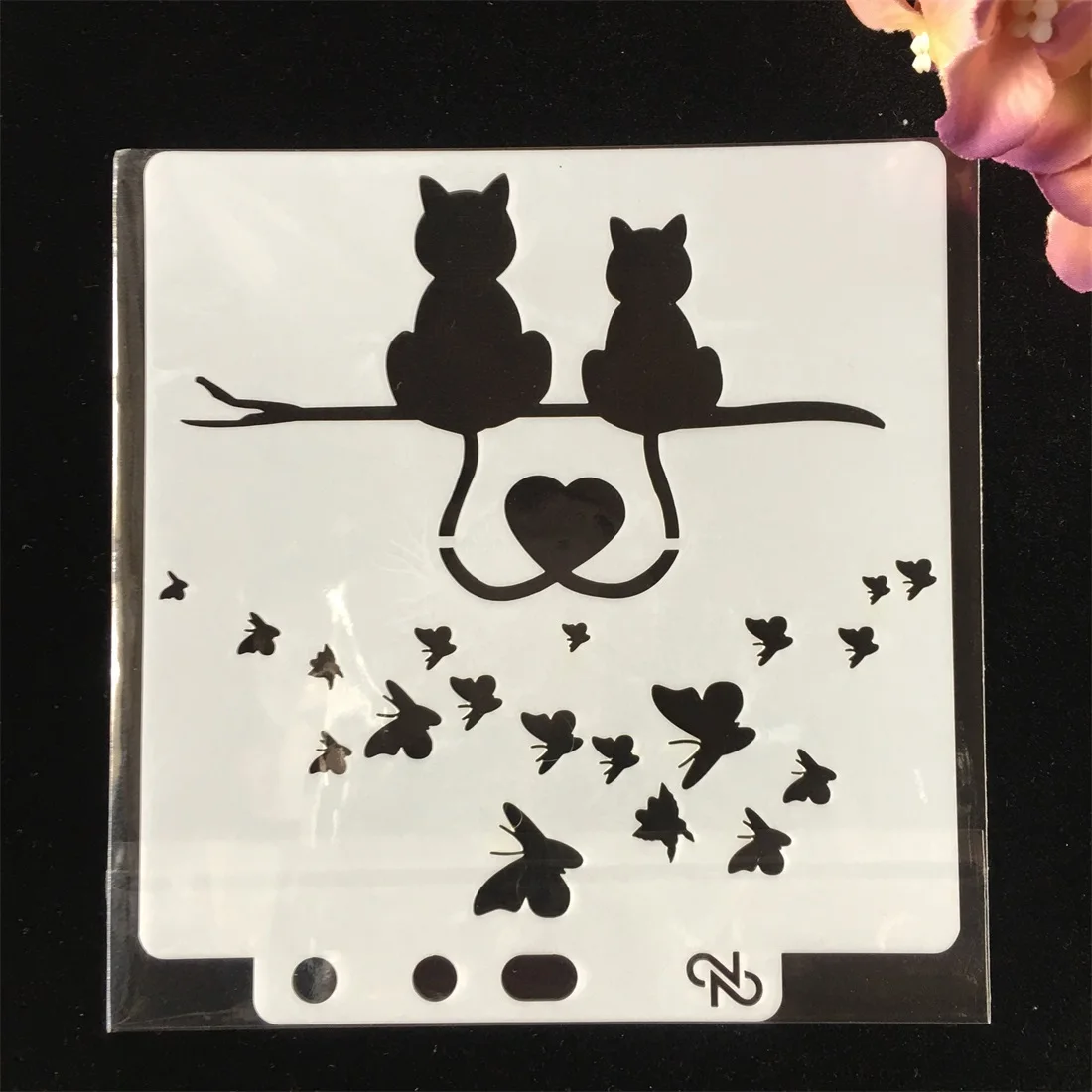 1 шт. Lover Cat Heart DIY трафареты для наслоения настенная раскраска скрапбукинга