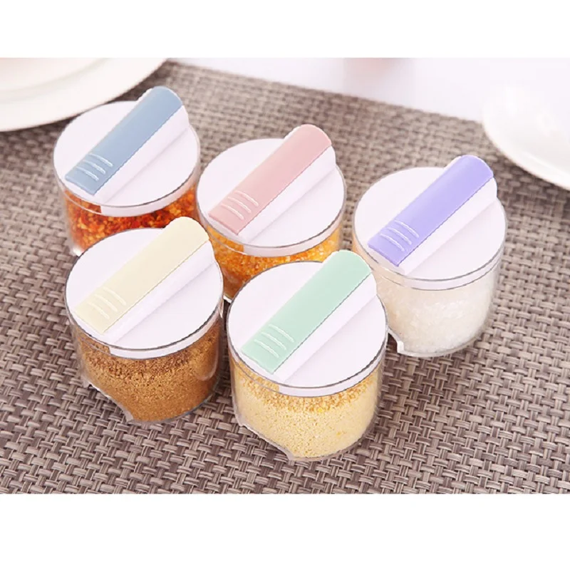 Контейнер для хранения специй пластиковый кухонный комплект 5 шт прозрачные