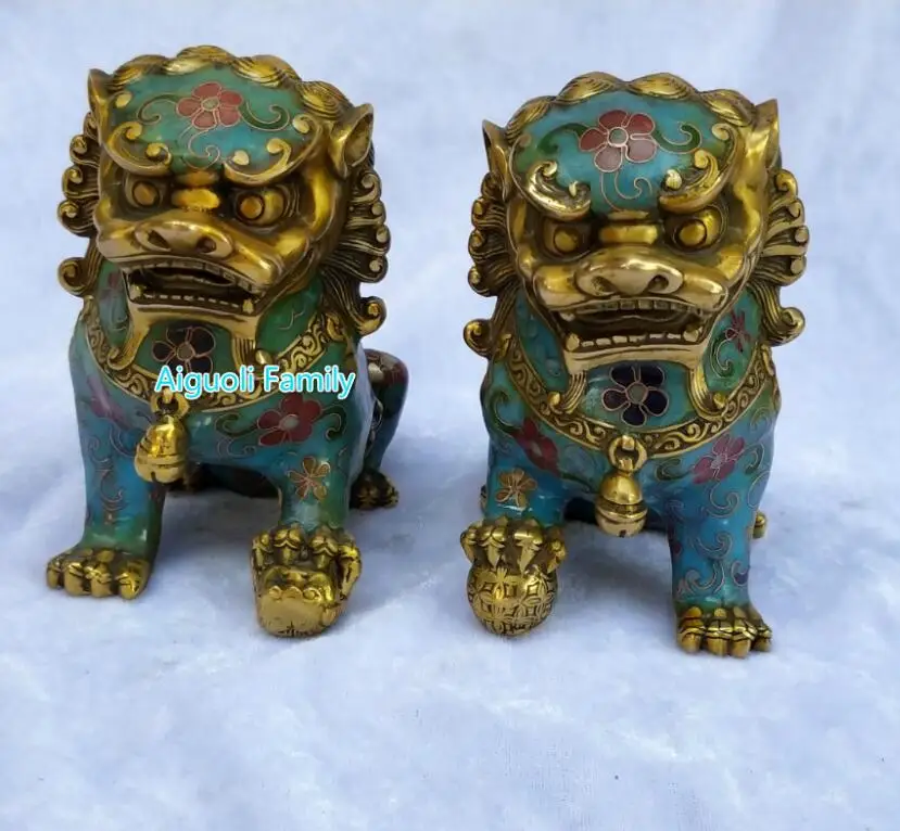 

1 пара, коллекционная китайская статуя собаки фу ФОО