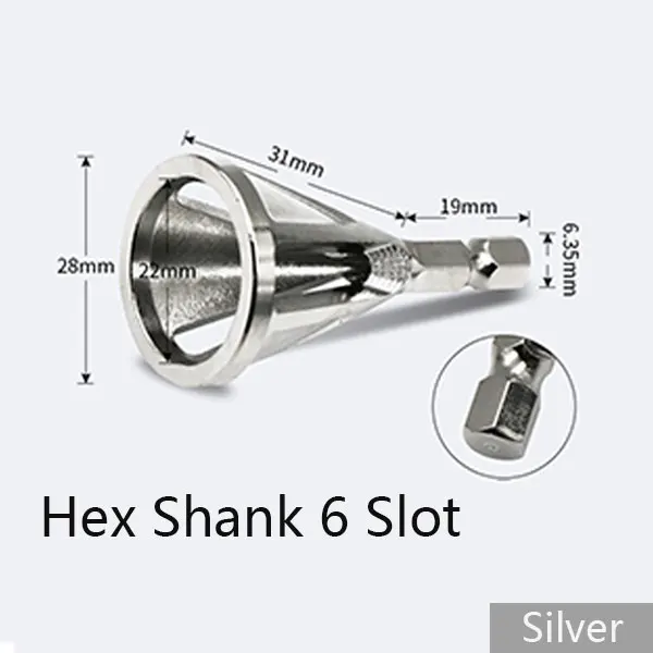 Hex Shank Silver Инструмент для снятия заусенцев Heliburr, инструмент для шлифования, инструмент для удаления заусенцев, инструменты для ремонта, болты, затягивающие гайки, сверла, сверла, патрон, обрезка - Цвет: Hex Shank Silver